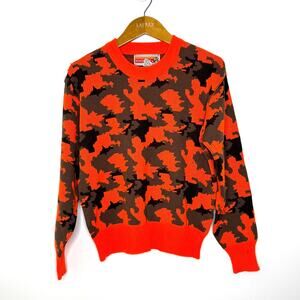 Vintage Winchester Orange‎ Camo sweater